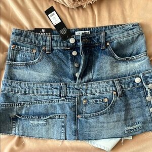 Fashion Nova Blue Cargo Mini Skirt Casual